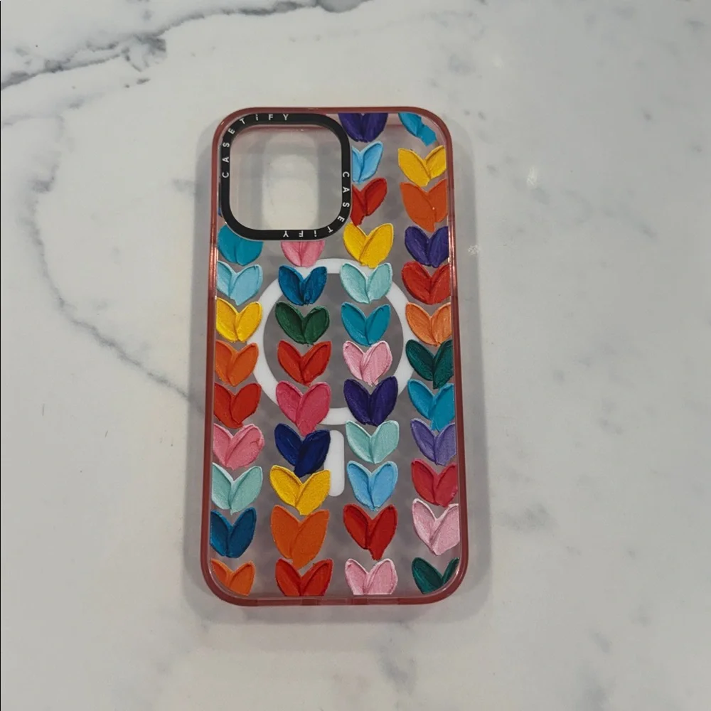 Colorful Heart Castify Pattern Phone Case - iPhone 14 Pro Max
